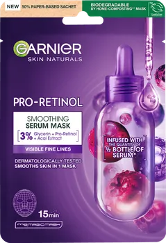 Pleťová maska Garnier Skin Naturals Pro-Retinol Smoothing Serum Mask vyhlazující maska 22 g