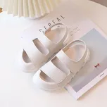 Dívčí sandály na suchý zip Barva: Béžová, Velikost: 22