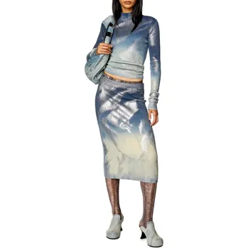 Dámská sukně SUKNĚ DIESEL M-ILAN SKIRT FADED DENIM