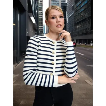 Dámský svetr Sinsay - Pruhovaný kardigan - vícebarevná - 749CZ-MLC - 749CZ-MLC-XXS-1