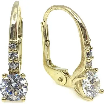 Náušnice Diante Zlaté náušnice s bílým kamenem 31505681