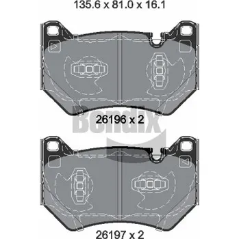 Brzdová destička Sada brzdových destiček, kotoučová brzda BENDIX Braking BPD2457