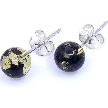 Řetízek Jan Kos Jewellery Stříbrné náušnice s jantarem 12124312