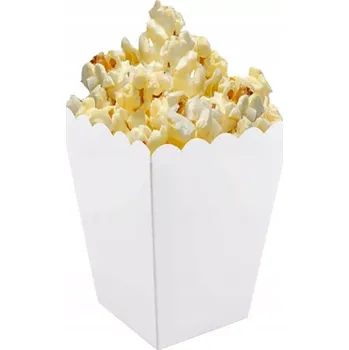 Dárková taška Bílé krabice na popcorn - 6 ks