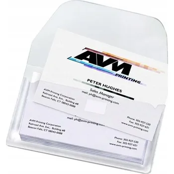 Samolepicí kapsa na vizitky 3L x 10 s klopou