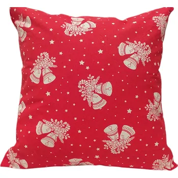 Vánoční dekorace Povlak "vánoční bílé zvonky na červené" na polštář o rozměru 40x40 cm