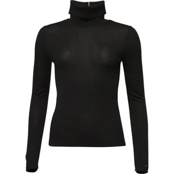 Dámský svetr Dámský rolák Tommy Hilfiger MERINO ROLL-NK SWEATER XL Černá