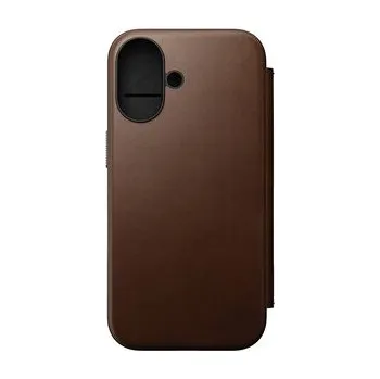 Nomad Modern Leather Folio, brown - iPhone 16