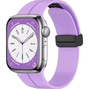 Příslušenství k chytrým hodinkám eses Silikonový řemínek pro Apple Watch - Magnetický fialový L - 42 mm, 44 mm, 45 mm, 49 mm