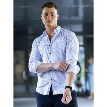 Pánská košile Vzorovaná luxusní pánská košile VSB2410, VELIKOST S