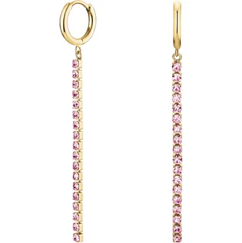 Náušnice Rosefield Okouzlující pozlacené náušnice s růžovými krystaly Tennis JETRG-J917 + 2 měsíce na vrácení zboží