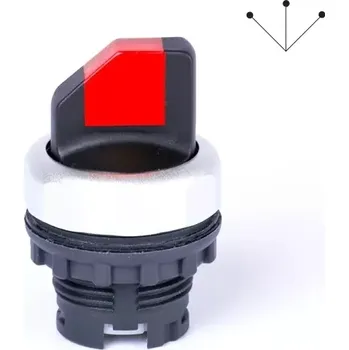 tlačítko Noark 105680 Ex9P1 S3 r Hlavice přepínače třípolohová, s aretací, červená (Noark 105680 Ex9P1 S3 r)