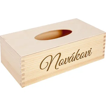 Papírový kapesník Dřevia Dřevěná krabička na kapesníky s vlastním jménem