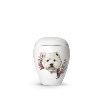 Smuteční dekorace Zvířecí urna Bianco - Teriér 0,5l