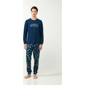 Pánské pyžamo Vamp - Pánské pyžamo s potiskem 21610 - Vamp blue moonlit xxl