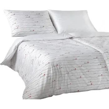 Povlečení Saténové povlečení Geon love bílá 140x220 70x90