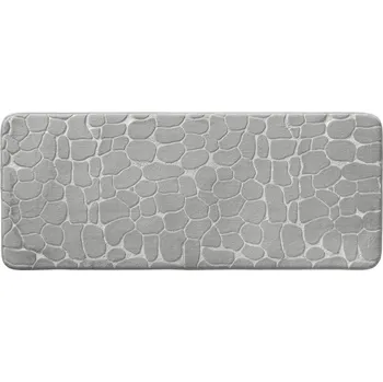 Koupelnová předložka Douceur d'intérieur Podlouhlá koupelnová předložka s reliéfním vzorem, 50 x 120 cm, šedá