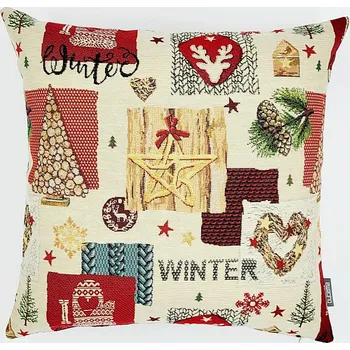 Dekorativní polštářek BYTEMA Vánoční gobelínový povlak CLASSIC WINTER 45 x 45 cm