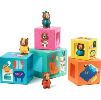 DJECO Kostky s medvědí rodinkou TopaniHouse DJ09119