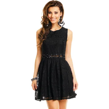 Dámské šaty LM moda Krátké černé šaty hs 965 Velikost: M / 38 / 06 / 10