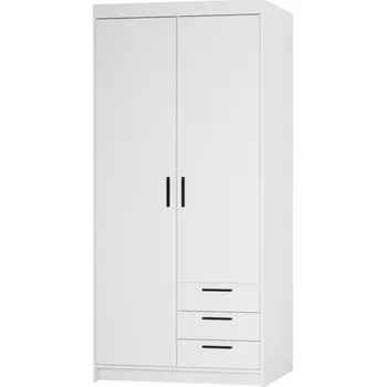 Šatní skříň Skříň Elena 2D 3S bílá, 90 x 191 cm