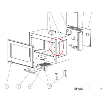 Krbová kamna Náhradní deska zadní prostřední s otvory Attitude Wall