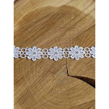 Krajka Vzdušná krajka šíře 20 mm květina barva bílá