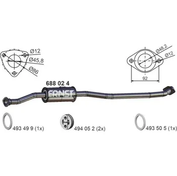 Auto-moto Stredni tlumic vyfuku ERNST 688024