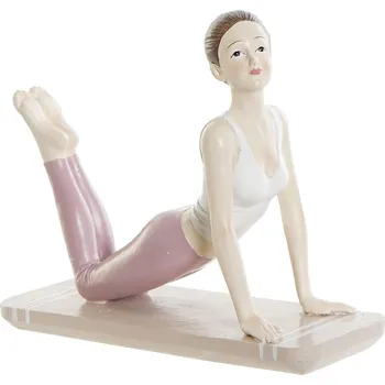 Vánoční dekorace Dekorativní postava DKD Home Decor Růžová Pryskyřice Yoga (16 x 6 x 13 cm)