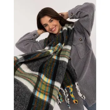 Šátek Dámská šála kostkovaná zimní černá