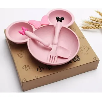 Set školních potřeb Set z pšeničné slámy - MINNIE MOUSE - RŮŽOVÝ (Značka: HAPPY LIFE)