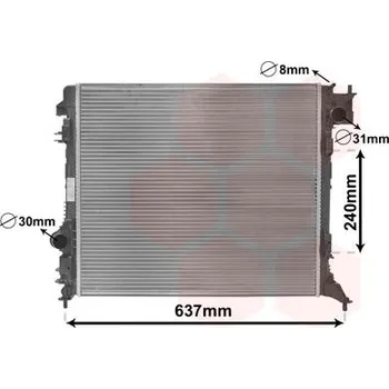Motor automobilu Chladič, chlazení motoru VAN WEZEL 13012703