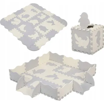 PĚNOVÁ VZDĚLÁVACÍ PODLOŽKA PUZZLE TVARY 3D OHRÁDKA