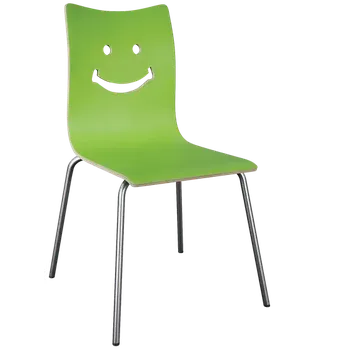 Jídelní židle SMILE jídelní židle zelená, kostra nerez