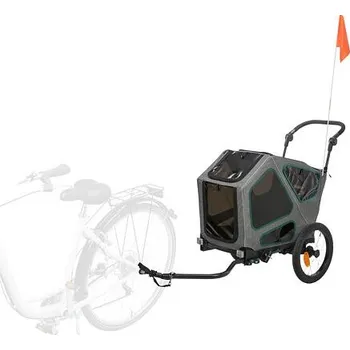 TRIXIE Vozík za kolo, M: 50 × 72 × 87/138 cm, do 35 kg, šedá/šalvějová