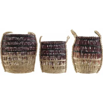 Organizér do auta Sada košíků DKD Home Decor Tropické Mořská tráva (3 ks)