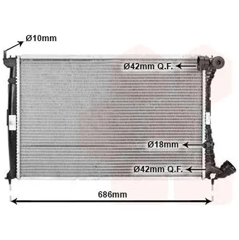 Motor automobilu Chladič, chlazení motoru VAN WEZEL 09002101