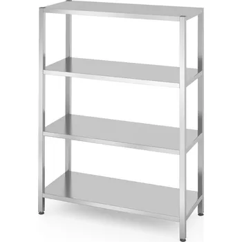 regál Skladový regál se 4 plnými policemi – přišroubovaný, HENDI, Kitchen Line, 1200x500x(H)1800mm