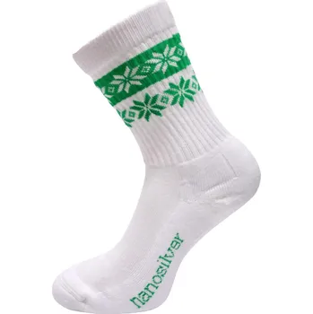 Pánské ponožky nanosilver® Zimní ponožky thermo SNOW bílá/zelená Velikost: L 43/46