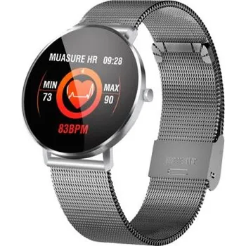 Smartwatch F25, chytré hodinky a chytrý fitness náramek v jednom, kovové tělo, unisex, krytí IP67 Barva: Stříbrná
