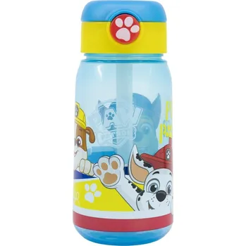 dětská jídelní sada Stor • Plastová láhev na pití s brčkem a víčkem Tlapková patrola - Paw Patrol - 510 ml