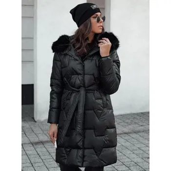 Dámská parka Dámská zimní bunda STYLOWQ dlouhá prošívaná s kožešinou černá