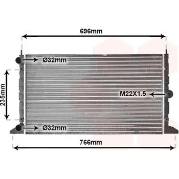 Motor automobilu Chladič, chlazení motoru VAN WEZEL 58002247