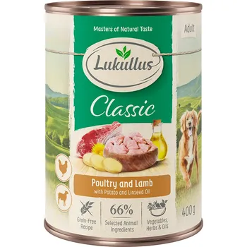 Krmivo pro psa 24x400g Lukullus - Drůbeží & jehněčí