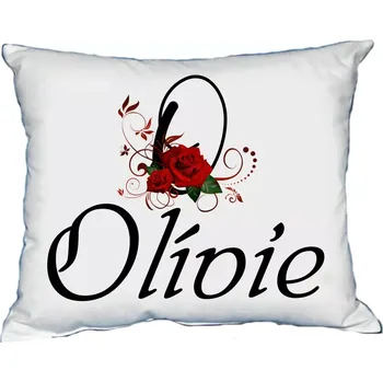 Dekorativní polštářek Polštář s dámským jménem OLÍVIE Červený (polštářek dámské jméno )