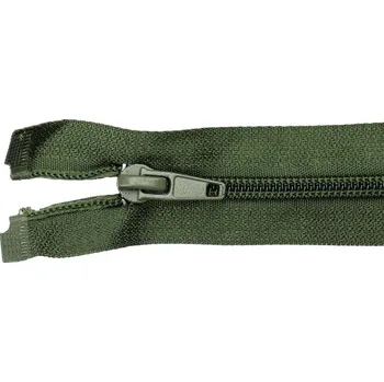 Zip Pro Háčkování Spirálový zip dělitelný 80 cm olivově zelený