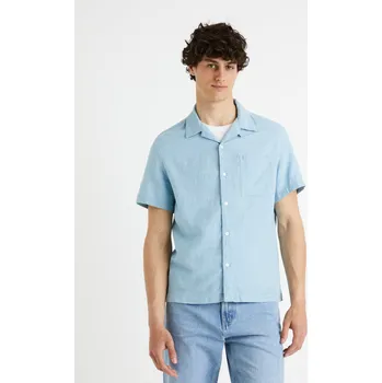 Pánská košile Celio Lněná košile Fatext - Pánské Celio světle modrá 2397935
