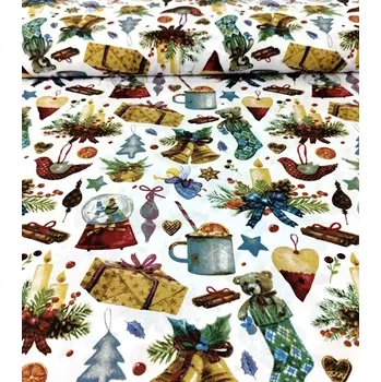 RTex vánoční zvonky bílá metráž