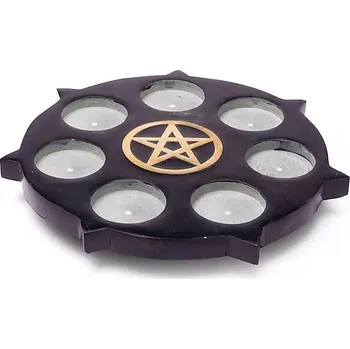 Svícen Svícen kruhový na čajovou svíčku - Pentagram