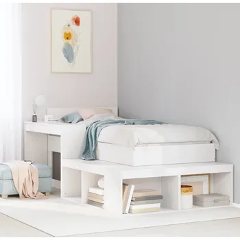 Noční stolek vidaXL Skříňka k posteli se stolkem 222x107x75 cm borové dřevo [855758] Barva: Bílá